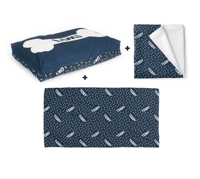 PERSONALISED PET BUNDLE - BONES NAVY - Fuzzhous