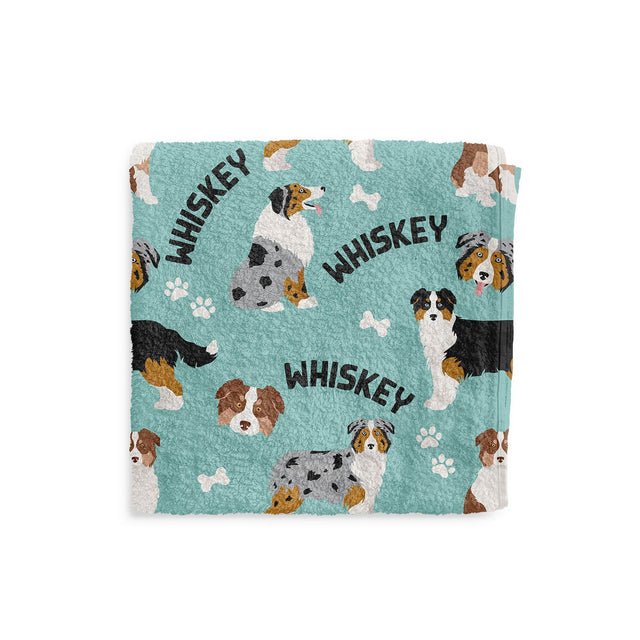AUSSIE SHEPERD CUSTOM DOG TOWEL - Fuzzhous