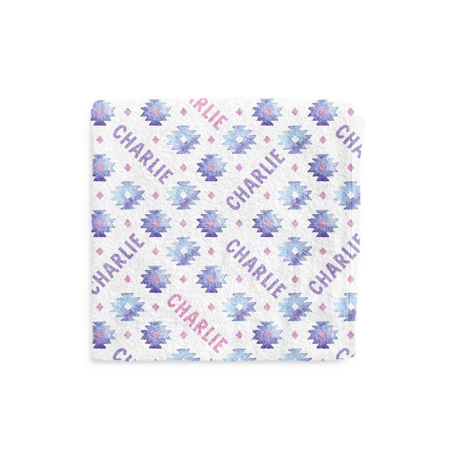 BLUE AZTEC CUSTOM DOG TOWEL