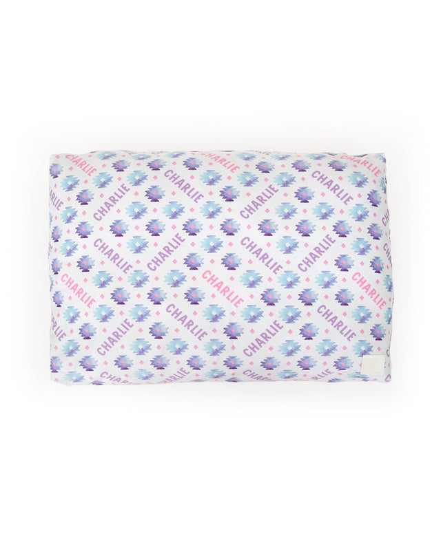 BLUE AZTEC PERSONALISED DOG BED