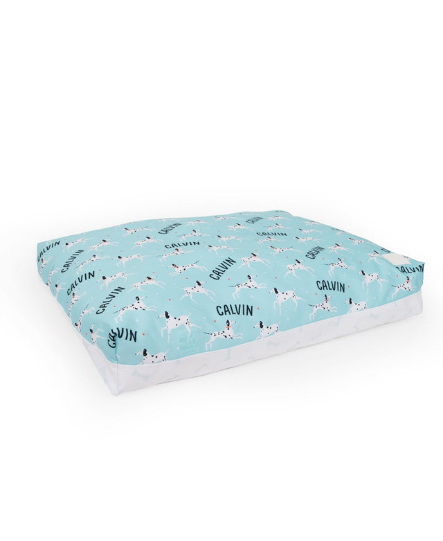 BLUE DALMATION PERSONALISED DOG BED