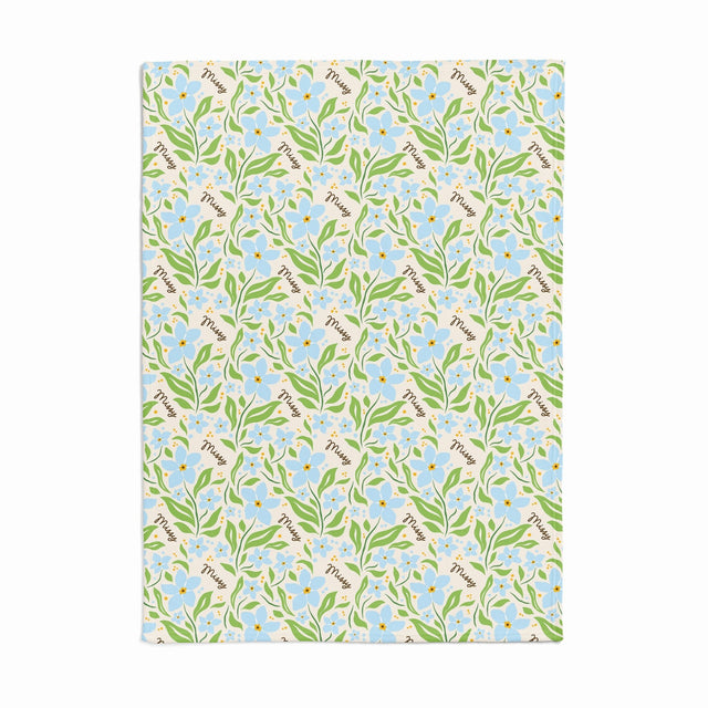 BLUE FLORAL CUSTOM DOG BLANKET