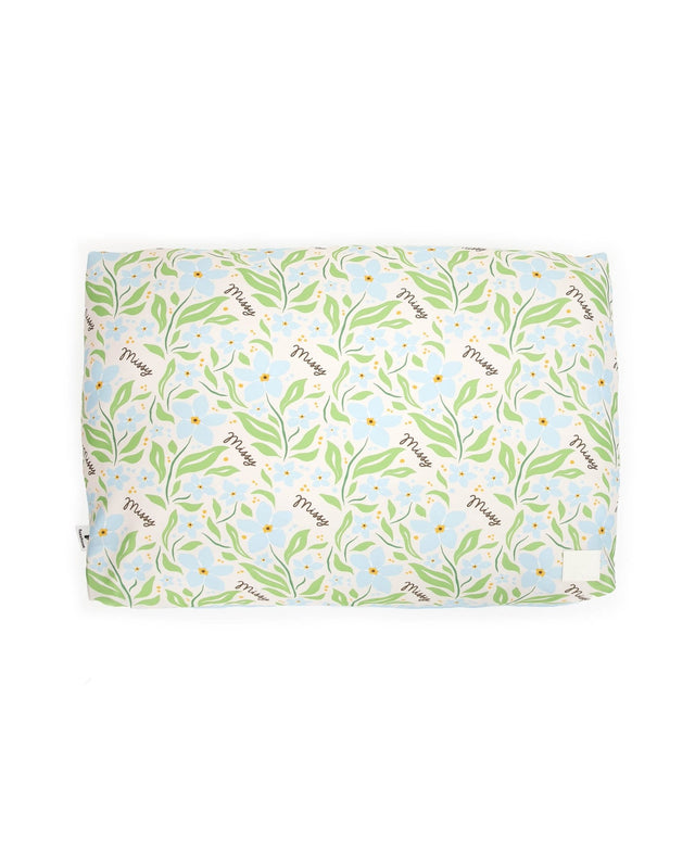 BLUE FLORAL PERSONALISED DOG BED