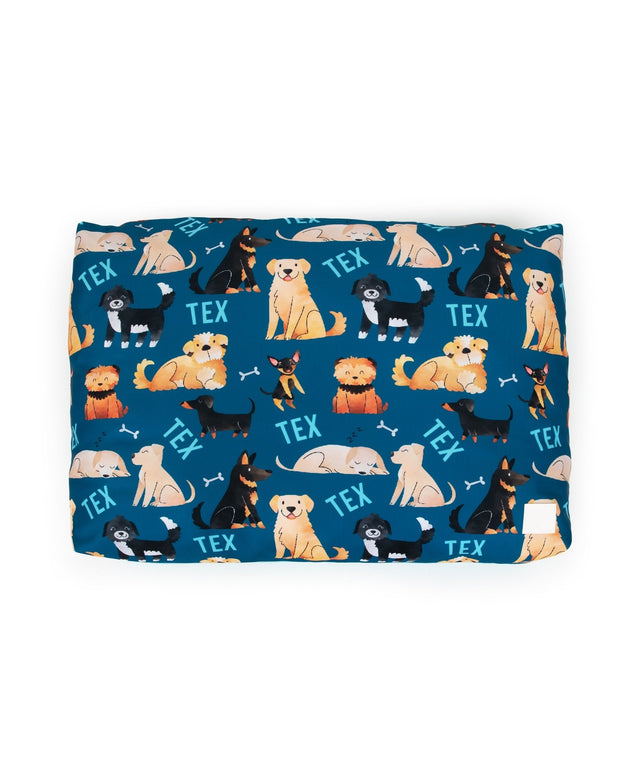 BLUE MULTI DOGS PERSONALISED DOG BED