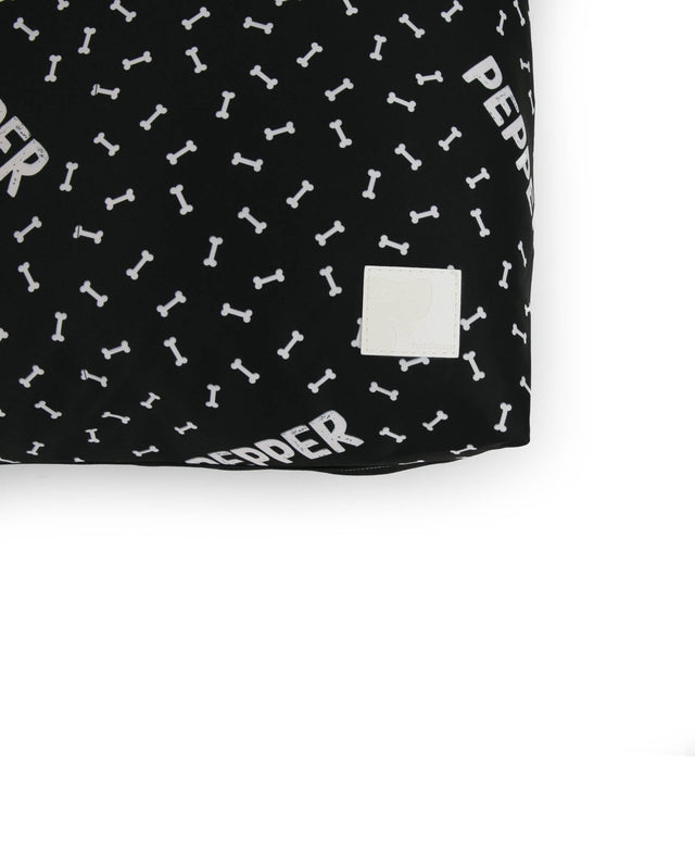 BONES BLACK PERSONALISED DOG BED