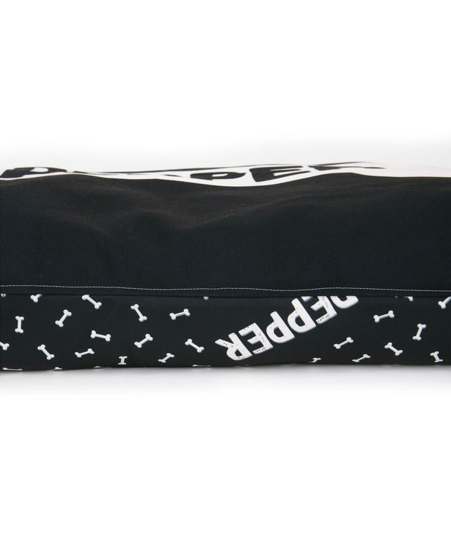 BONES BLACK PERSONALISED DOG BED