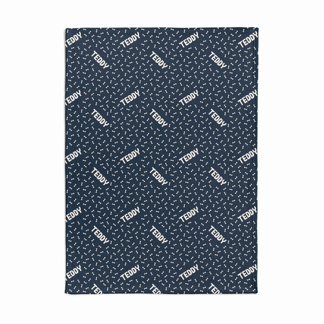 BONES NAVY CUSTOM DOG BLANKET