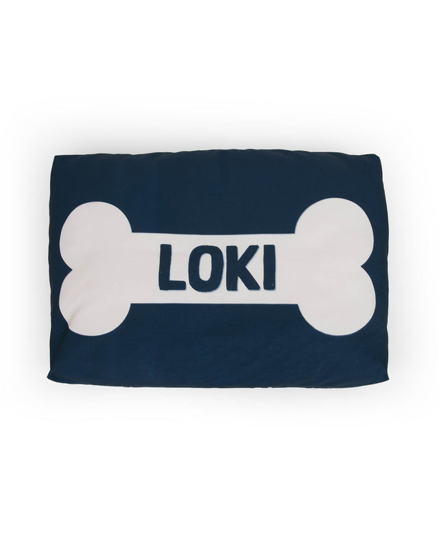 BONES NAVY PERSONALISED DOG BED