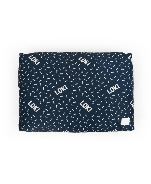 BONES NAVY PERSONALISED DOG BED