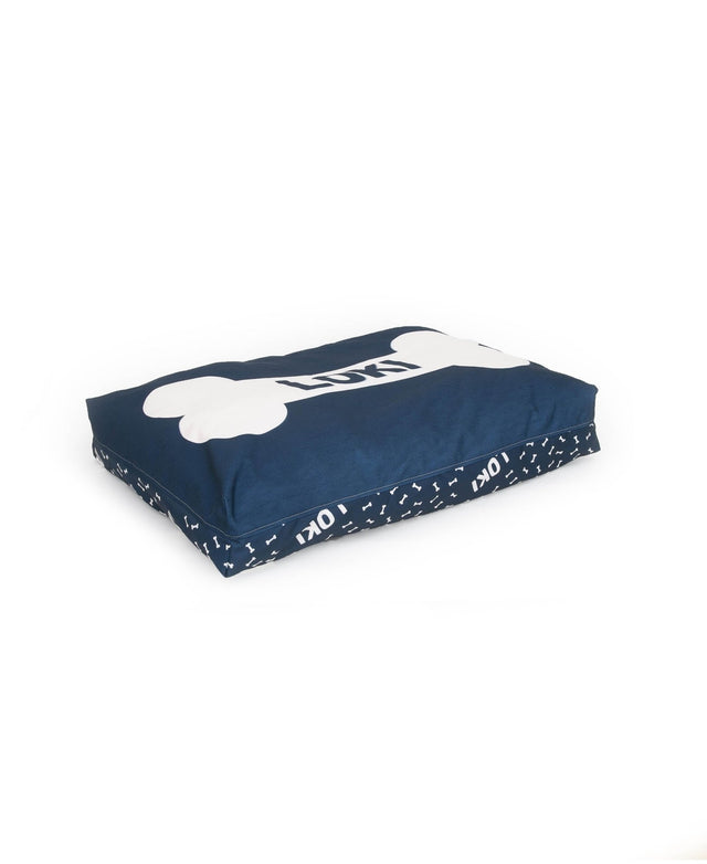 BONES NAVY PERSONALISED DOG BED