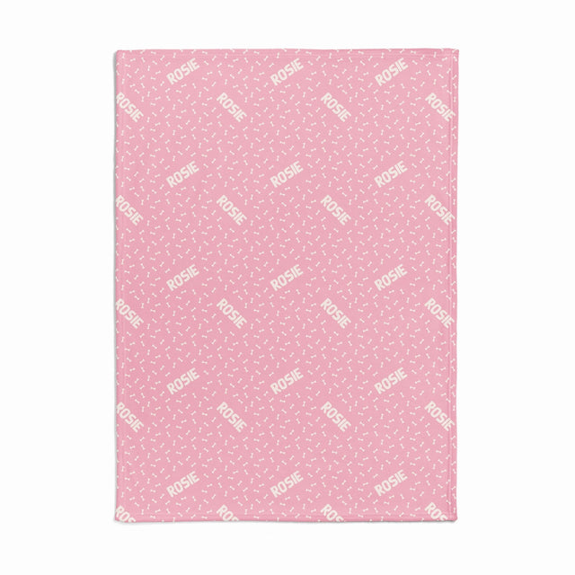 BONES PINK CUSTOM DOG BLANKET