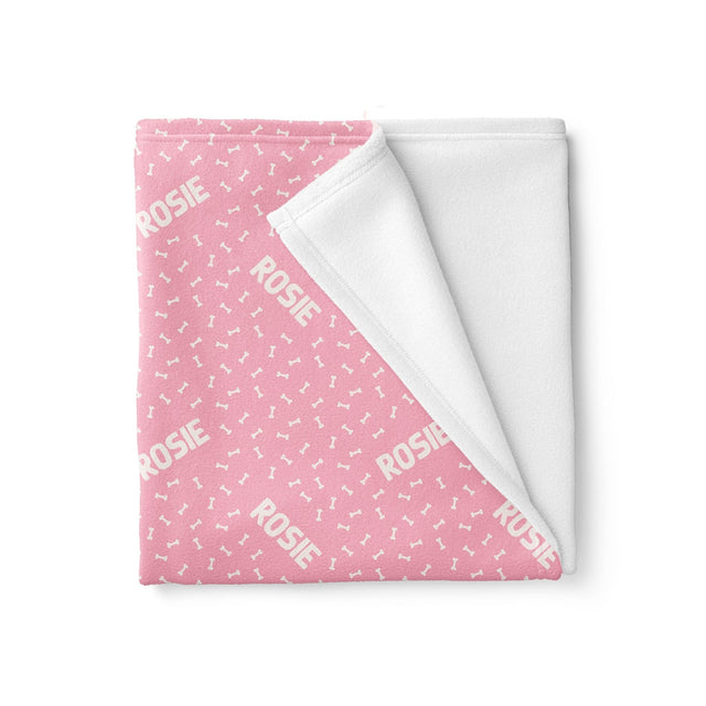BONES PINK CUSTOM DOG BLANKET