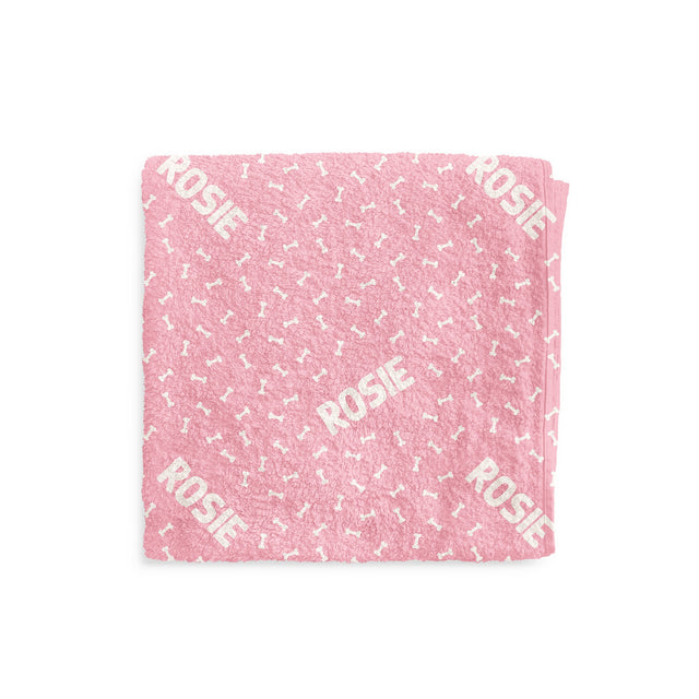 BONES PINK CUSTOM DOG TOWEL