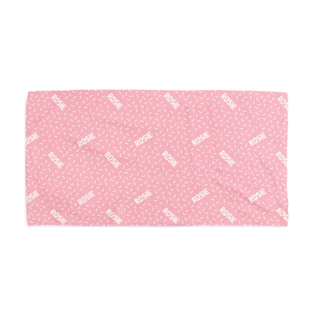 BONES PINK CUSTOM DOG TOWEL