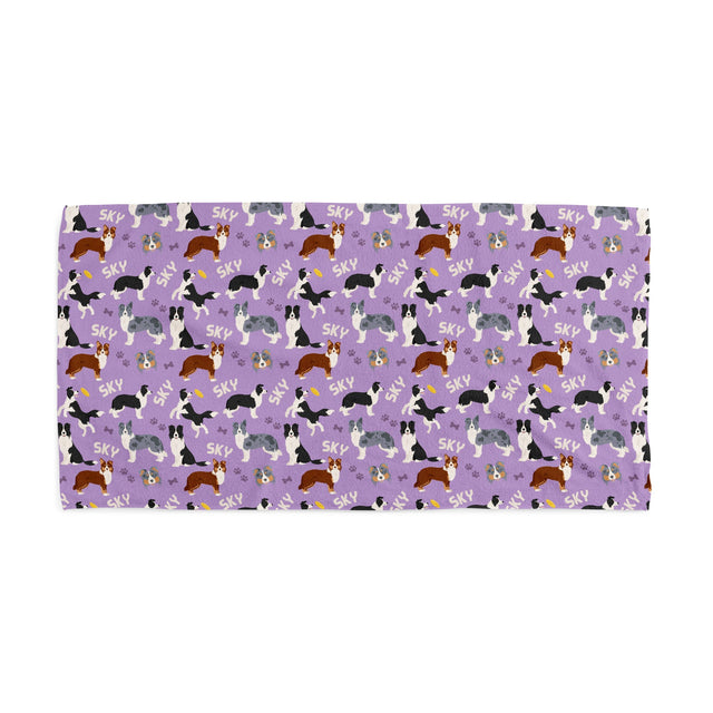 BORDER COLLIE CUSTOM DOG TOWEL