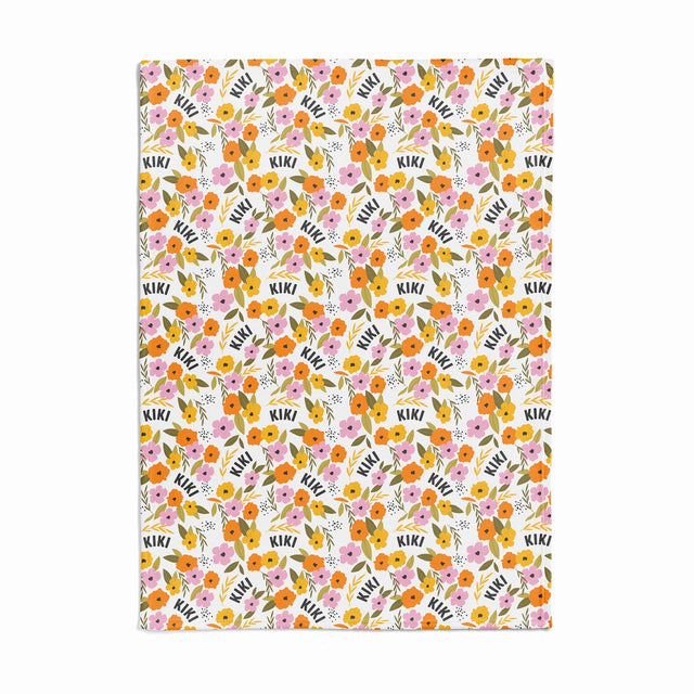 BRIGHT FLORAL CUSTOM DOG BLANKET