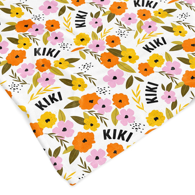 BRIGHT FLORAL CUSTOM DOG BLANKET