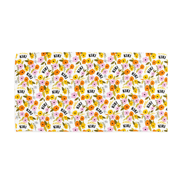 BRIGHT FLORAL CUSTOM DOG TOWEL