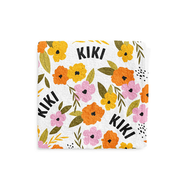 BRIGHT FLORAL CUSTOM DOG TOWEL