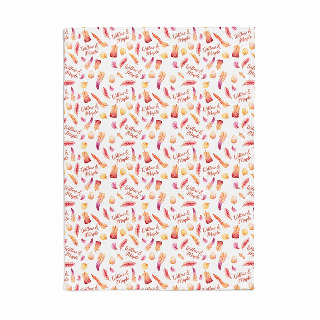 FEATHER PRINT CUSTOM DOG BLANKET