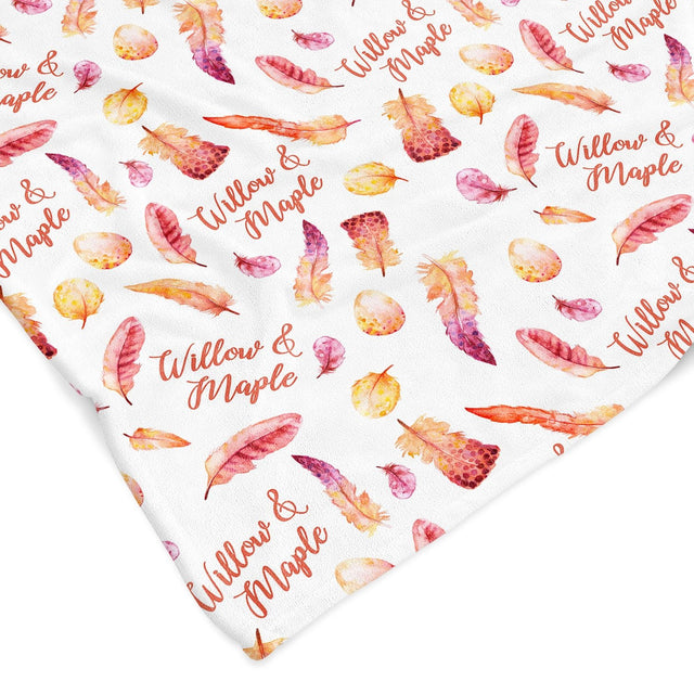 FEATHER PRINT CUSTOM DOG BLANKET