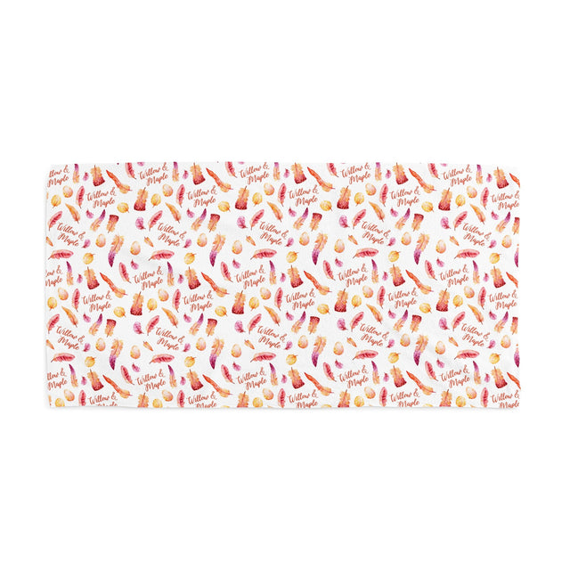 FEATHER PRINT CUSTOM DOG TOWEL