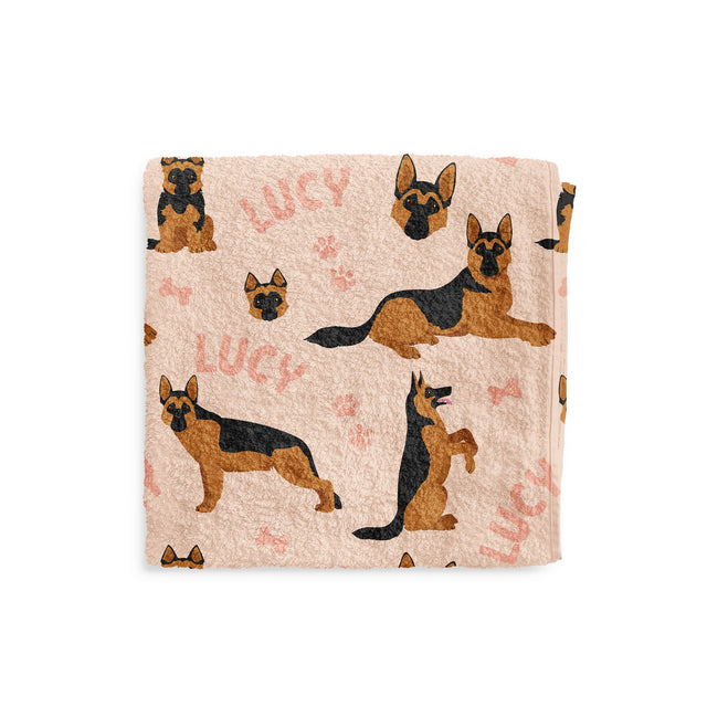GERMAN SHEPERD CUSTOM DOG TOWEL