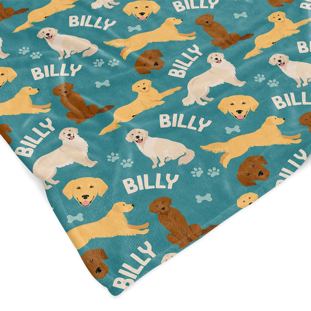 GOLDEN RETRIEVER CUSTOM DOG BLANKET