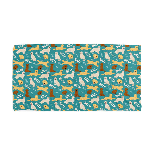 GOLDEN RETRIEVER CUSTOM DOG TOWEL