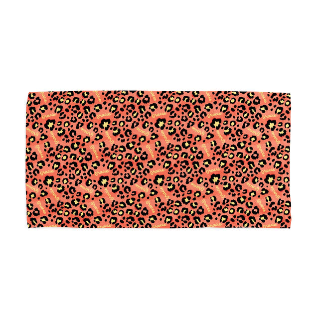LEOPARD PRINT CUSTOM DOG TOWEL
