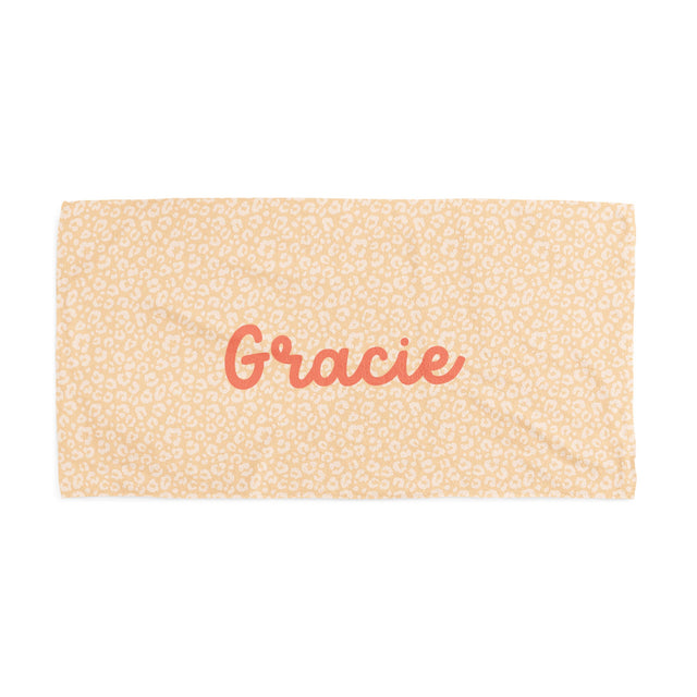 LEOPARD PRINT CUSTOM DOG TOWEL