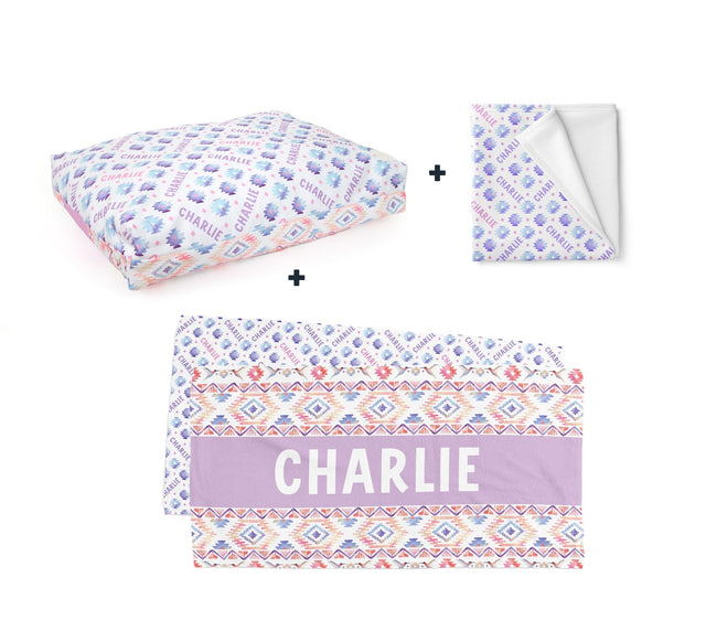 PERSONALISED PET BUNDLE - AZTEC BLUE - Fuzzhous