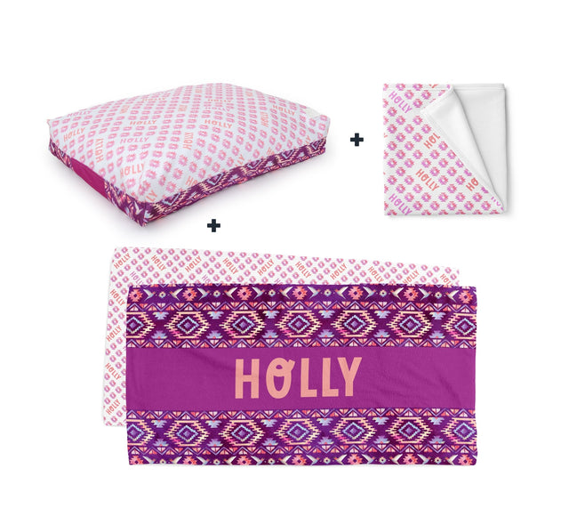 PERSONALISED PET BUNDLE - AZTEC PINK - Fuzzhous