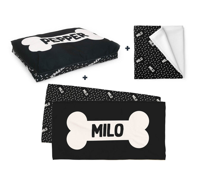 PERSONALISED PET BUNDLE - BONES BLACK - Fuzzhous