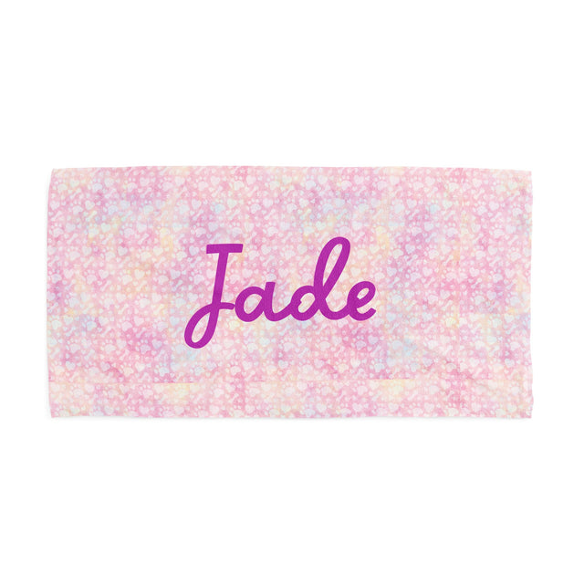 PINK DOG PRINT CUSTOM DOG TOWEL