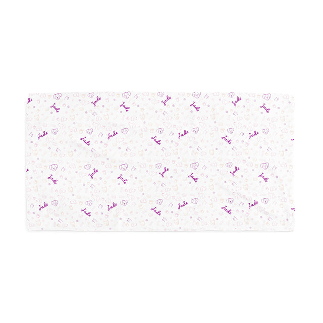 PINK DOG PRINT CUSTOM DOG TOWEL