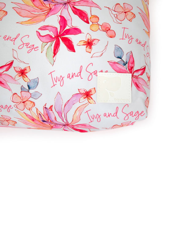 PINK FLOWER PERSONALISED DOG BED