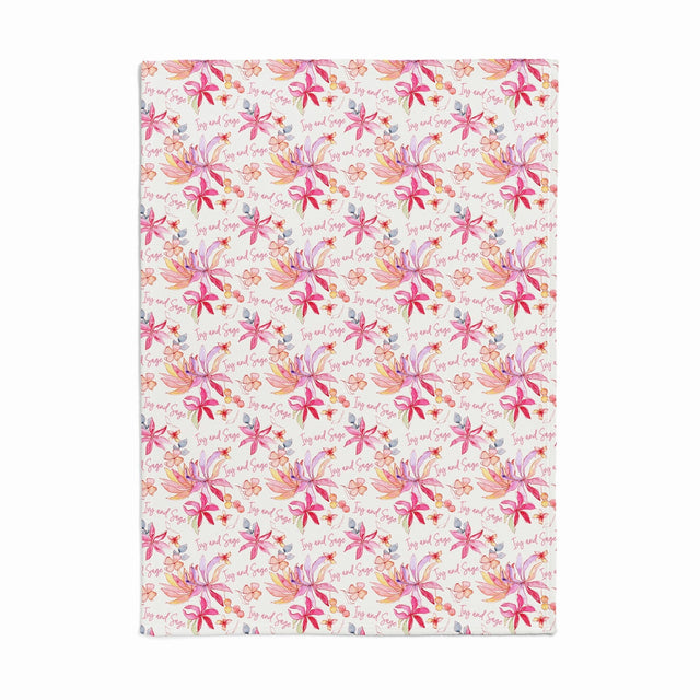 PINK FLOWER PRINT CUSTOM DOG BLANKET