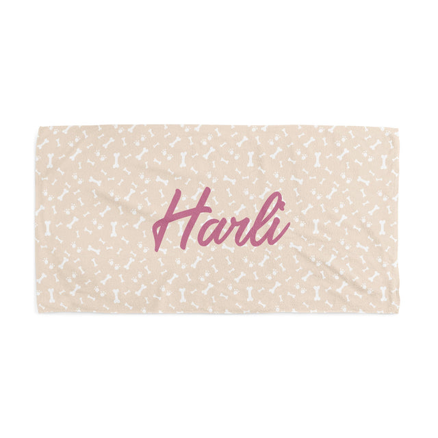 PUG PRINT CUSTOM DOG TOWEL