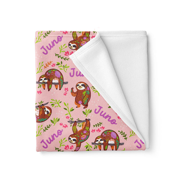 SLOTH PRINT CUSTOM DOG BLANKET