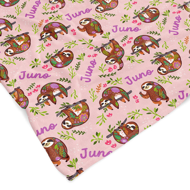 SLOTH PRINT CUSTOM DOG BLANKET