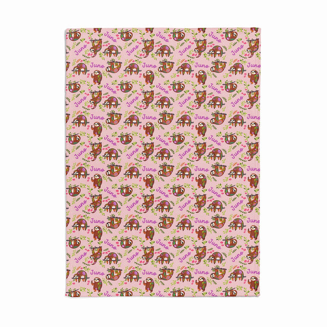 SLOTH PRINT CUSTOM DOG BLANKET