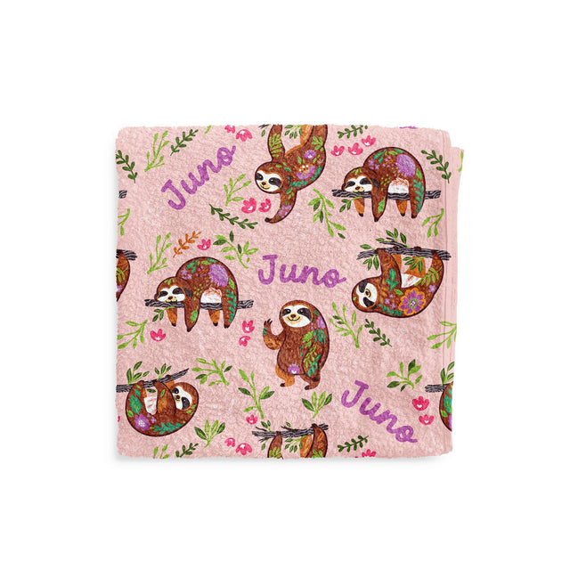 SLOTH PRINT CUSTOM DOG TOWEL