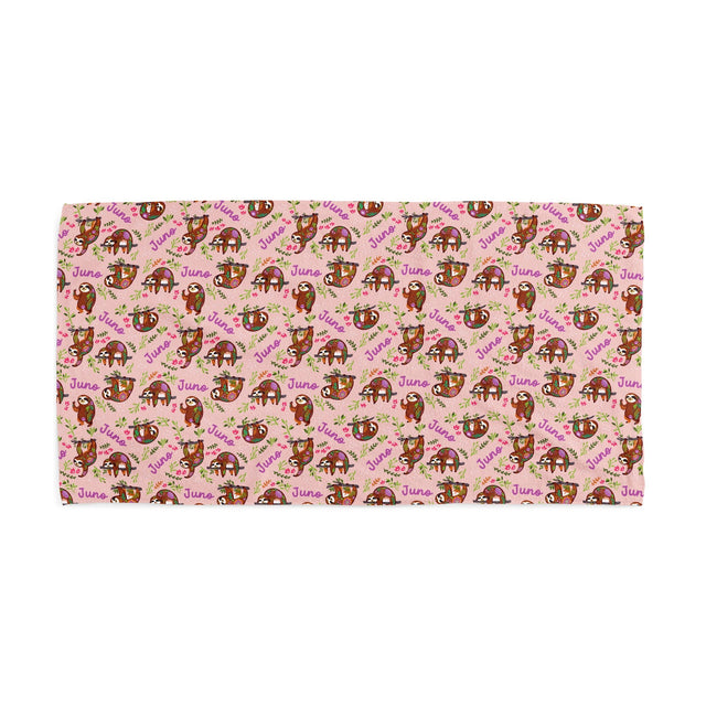 SLOTH PRINT CUSTOM DOG TOWEL