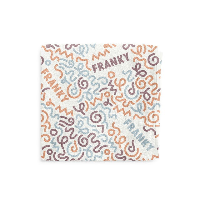 SQUIGGLE PRINT CUSTOM DOG TOWEL