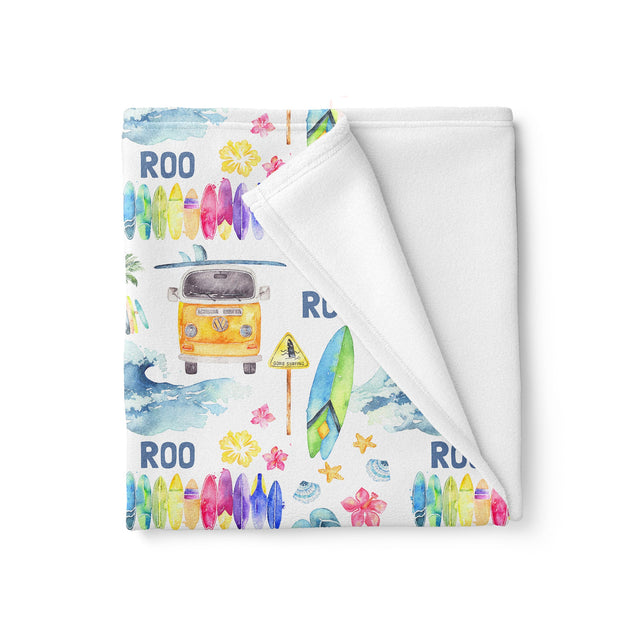 SUMMER BEACH PRINT CUSTOM DOG BLANKET