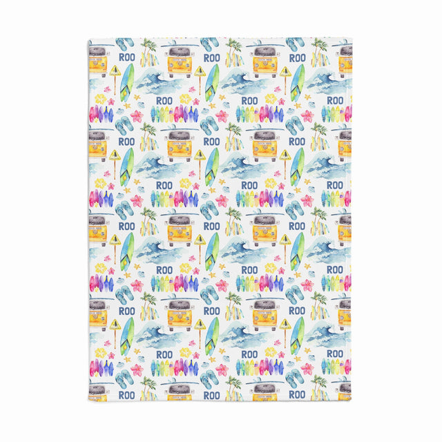 SUMMER BEACH PRINT CUSTOM DOG BLANKET