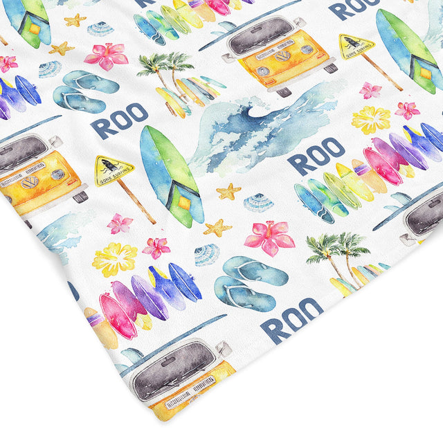SUMMER BEACH PRINT CUSTOM DOG BLANKET