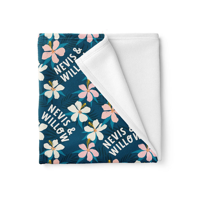 TROPICAL FLOWER CUSTOM DOG BLANKET