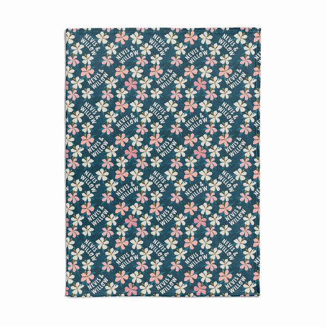 TROPICAL FLOWER CUSTOM DOG BLANKET